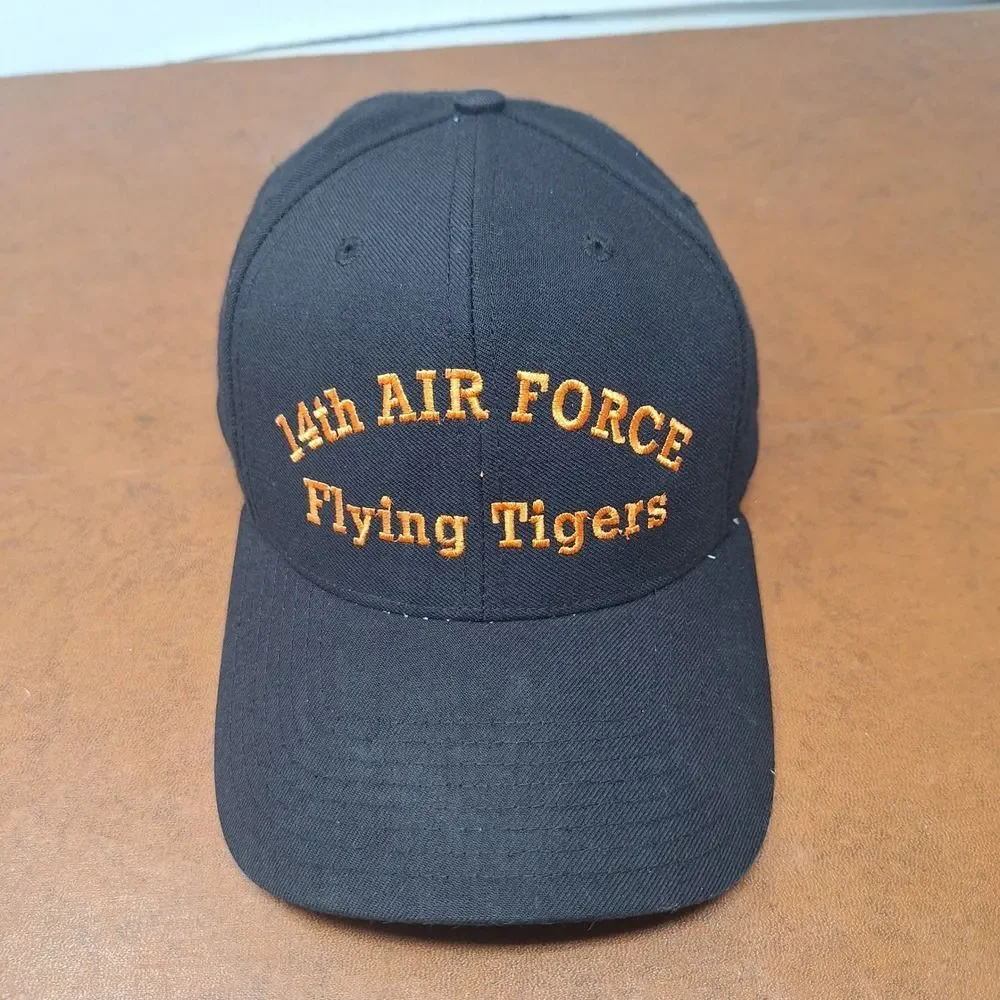 14th Air Force Flying Tigers Black Baseball Cap Richardson Pro Model Large
